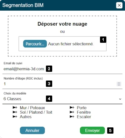 Interface de l'application 'Segmentation BIM'