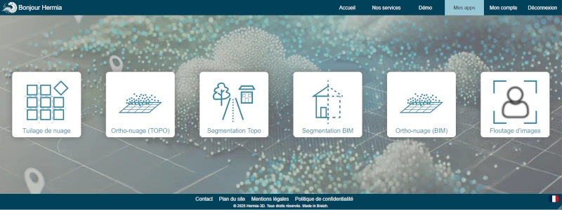 Interface du de la page 'Mes Apps' avec un bouton pour chaque application